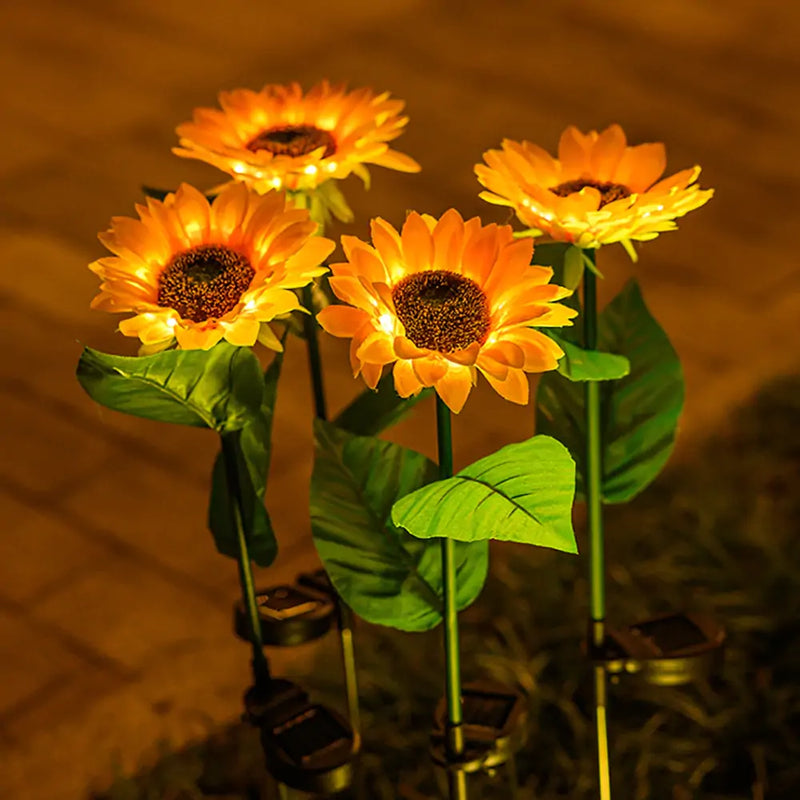 Sunlit Solar Sunflower Lamps