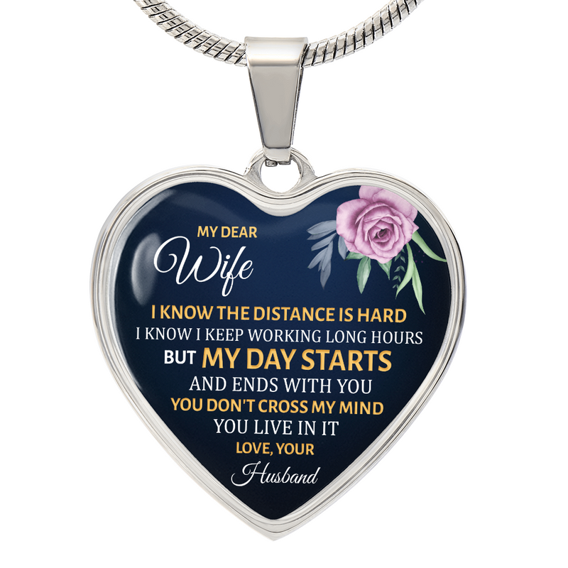 Endearing Heart Necklace Engraved with Love