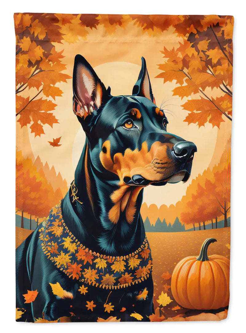 Doberman Pinscher Fall Garden Flag