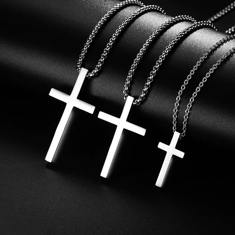 Simply Elegant Stainless Steel Cross Necklace